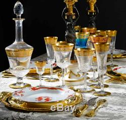 8 verres à liqueur cristal de Saint Louis Thistle Gold St Louis crystal 10,5cm