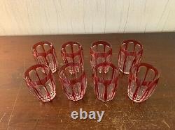 8 verres à liqueur en cristal overlay de Saint Louis (prix à la pièce)