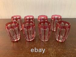 8 verres à liqueur en cristal overlay de Saint Louis (prix à la pièce)