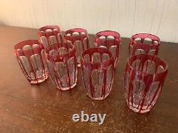 8 verres à liqueur en cristal overlay de Saint Louis (prix à la pièce)