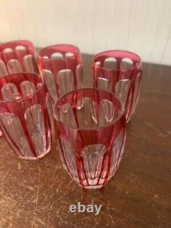 8 verres à liqueur en cristal overlay de Saint Louis (prix à la pièce)