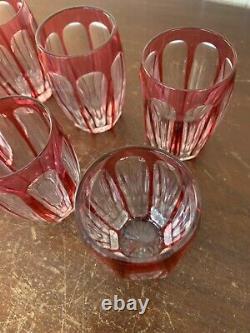 8 verres à liqueur en cristal overlay de Saint Louis (prix à la pièce)