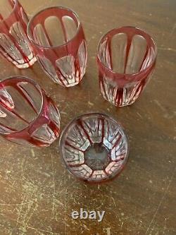 8 verres à liqueur en cristal overlay de Saint Louis (prix à la pièce)