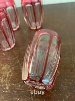 8 verres à liqueur en cristal overlay de Saint Louis (prix à la pièce)
