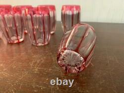 8 verres à liqueur en cristal overlay de Saint Louis (prix à la pièce)