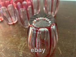 8 verres à liqueur en cristal overlay de Saint Louis (prix à la pièce)