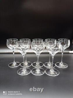 8 verres à vin blanc d'Alsace, liqueur, porto en cristal SAINT LOUIS modèle AURORE