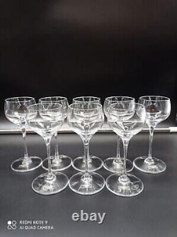 8 verres à vin blanc d'Alsace, liqueur, porto en cristal SAINT LOUIS modèle AURORE