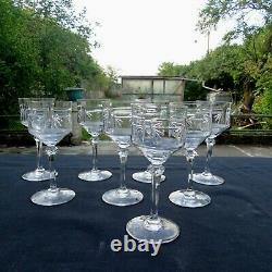 8 verres à vin ou a porto en cristal de saint louis modèle Anvers taillé