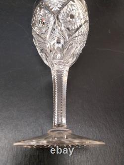 9 VERRES à VIN en CRISTAL TAILLE, Haut 16 cm BACCARAT, SAINT LOUIS