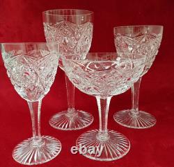 9 VERRES à VIN en CRISTAL TAILLE, Haut 16 cm BACCARAT, SAINT LOUIS