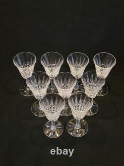 9 Verres À Vin Blanc / Porto St Saint Louis Modèle Tarn En Cristal Taillé Signé