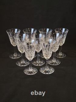 9 Verres À Vin Blanc / Porto St Saint Louis Modèle Tarn En Cristal Taillé Signé