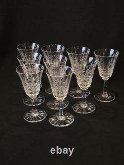 9 Verres À Vin Blanc / Porto St Saint Louis Modèle Tarn En Cristal Taillé Signé