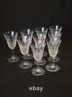 9 Verres À Vin Blanc / Porto St Saint Louis Modèle Tarn En Cristal Taillé Signé