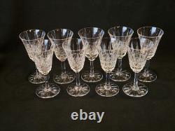 9 Verres À Vin Blanc / Porto St Saint Louis Modèle Tarn En Cristal Taillé Signé