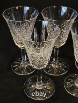 9 Verres À Vin Blanc / Porto St Saint Louis Modèle Tarn En Cristal Taillé Signé