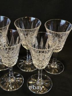 9 Verres À Vin Blanc / Porto St Saint Louis Modèle Tarn En Cristal Taillé Signé