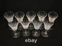 9 Verres À Vin Blanc / Porto St Saint Louis Modèle Tarn En Cristal Taillé Signé