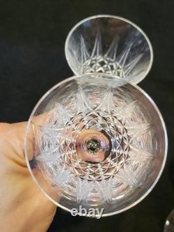 9 Verres À Vin Blanc / Porto St Saint Louis Modèle Tarn En Cristal Taillé Signé