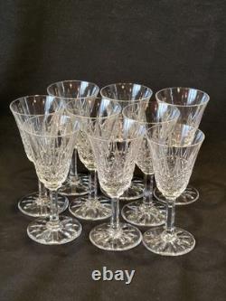 9 Verres À Vin Blanc / Porto St Saint Louis Modèle Tarn En Cristal Taillé Signé