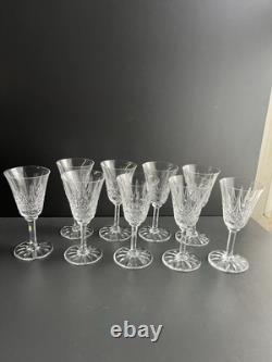 9 Verres A Vin En Cristal Taille Modelé Tarn St Louis Signe