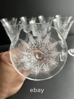 9 Verres A Vin En Cristal Taille Modelé Tarn St Louis Signe