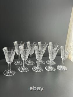 9 Verres A Vin En Cristal Taille Modelé Tarn St Louis Signe