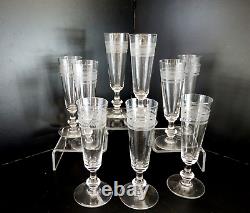 9 Verres Flûtes Coupe à Champagne H 17 cm en Cristal BACCARAT SAINT LOUIS