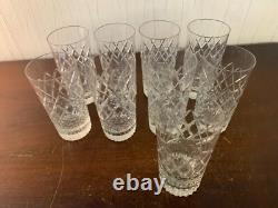 9 verres à orangeade taillé carreau en cristal de Saint Louis (prix à la pièce)