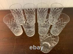 9 verres à orangeade taillé carreau en cristal de Saint Louis (prix à la pièce)