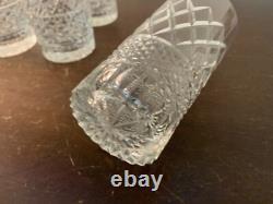 9 verres à orangeade taillé carreau en cristal de Saint Louis (prix à la pièce)