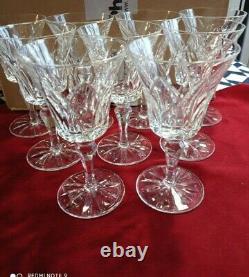 9 verres à vin rouge ou eau cristal SAINT LOUIS mod Camargue, 15,2 cm, signé