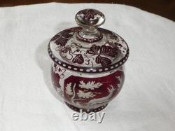 ANCIEN SERVICE de NUIT 6 PIÈCES en CRISTAL ROUGE SAINT LOUIS BACCARAT BOHEME 19è