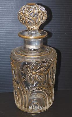 - ANCIEN SERVICE de TOILETTE CRISTAL SAINT LOUIS Fleurs de Violette dorure D