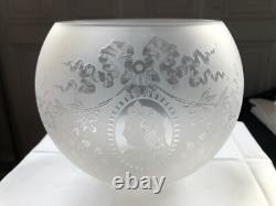 Abat-jour globes cristal Gravé lampe Baccarat St Louis décor floral portrait