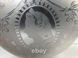 Abat-jour globes cristal Gravé lampe Baccarat St Louis décor floral portrait