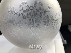 Abat-jour globes cristal Gravé lampe Baccarat St Louis décor floral portrait