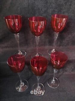Amadeus 6 verres Roemer Calice Vin/eau cristal de st Louis Rouge 24cm (2)