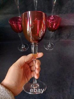 Amadeus 6 verres Roemer Calice Vin/eau cristal de st Louis Rouge 24cm (2)