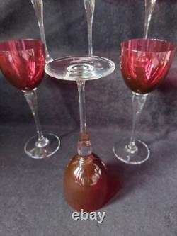 Amadeus 6 verres Roemer Calice Vin/eau cristal de st Louis Rouge 24cm (2)