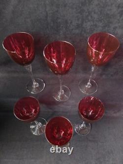 Amadeus 6 verres Roemer Calice Vin/eau cristal de st Louis Rouge 24cm (2)