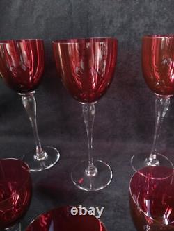 Amadeus 6 verres Roemer Calice Vin/eau cristal de st Louis Rouge 24cm (2)