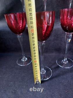 Amadeus 6 verres Roemer Calice Vin/eau cristal de st Louis Rouge 24cm (2)