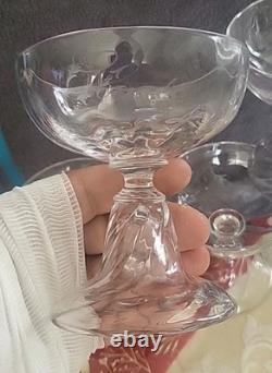 Ancien 7 Verres À Champagne Cristal St. Louis Modèle Cluny. Décor Monogramme