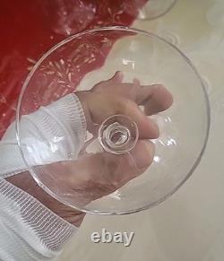Ancien 7 Verres À Champagne Cristal St. Louis Modèle Cluny. Décor Monogramme