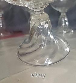 Ancien 7 Verres À Champagne Cristal St. Louis Modèle Cluny. Décor Monogramme