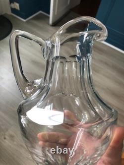 Ancien Grand Broc Pichet Cristal Facette MOSER Baccarat Saint Louis