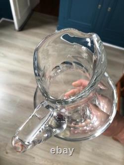 Ancien Grand Broc Pichet Cristal Facette MOSER Baccarat Saint Louis