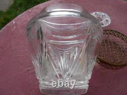 Ancien Grand Vase Pique Fleurs Cristal Taillé Val Saint Lambert St Louis